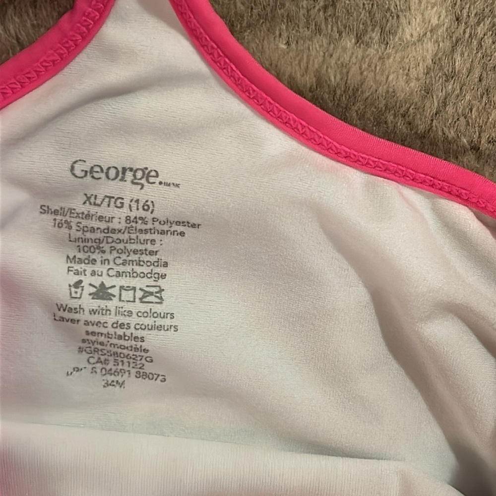 Zebra one-piece bathing suit, size 16 kids - Picture 3 of 4
